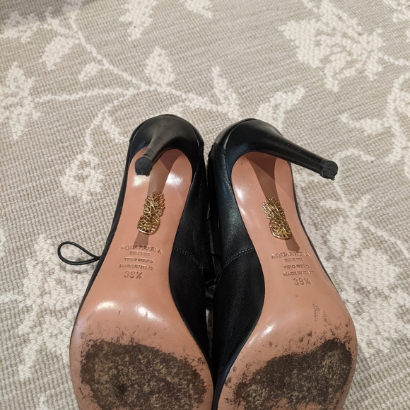 Aquazzura black leather lace up heels - Picture 4 of 8